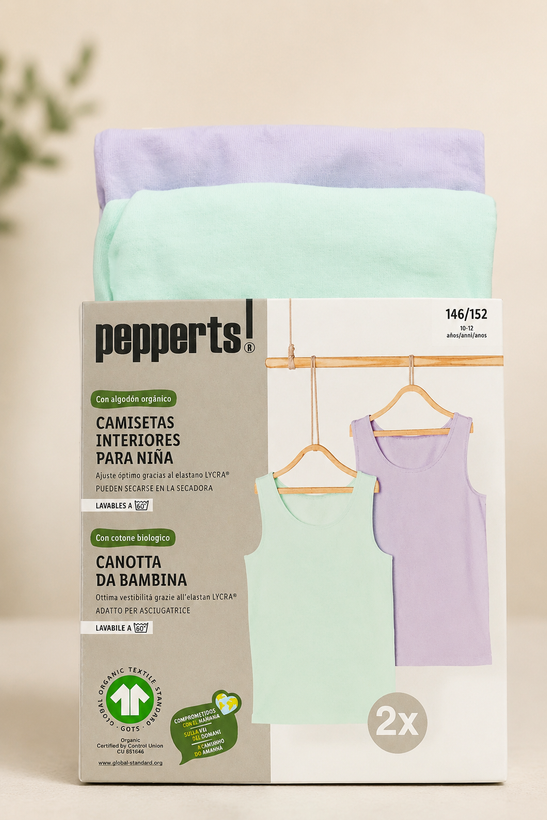 پک دوتایی تاپ دخترانه نخ پنبه برند Pepperts آلمان