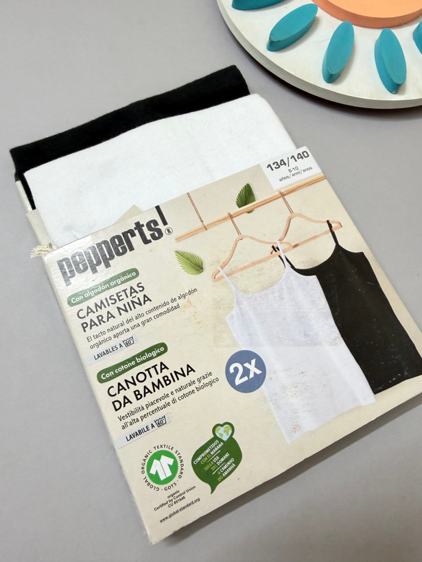 پک دوتایی تاپ بندی دخترانه نخ پنبه برند Pepperts آلمان
